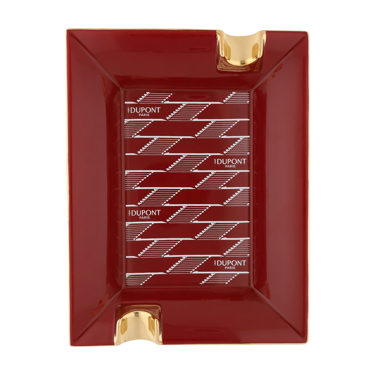 S.T. DUPONT Monogram 1872 Burgundy Porcelain Ashtray/Cendrier 006478
