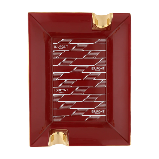 S.T. DUPONT Monogram 1872 Burgundy Porcelain Ashtray/Cendrier 006478