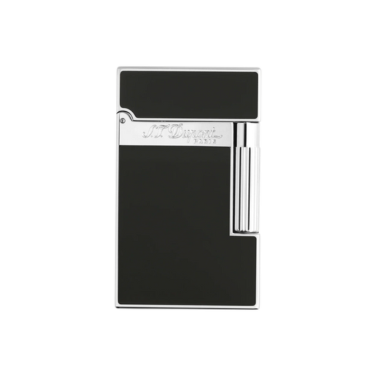 S.T. DUPONT LIGNE 2 BLACK LACQUERED PALLADIUM LIGHTER/BRIQUET 016296