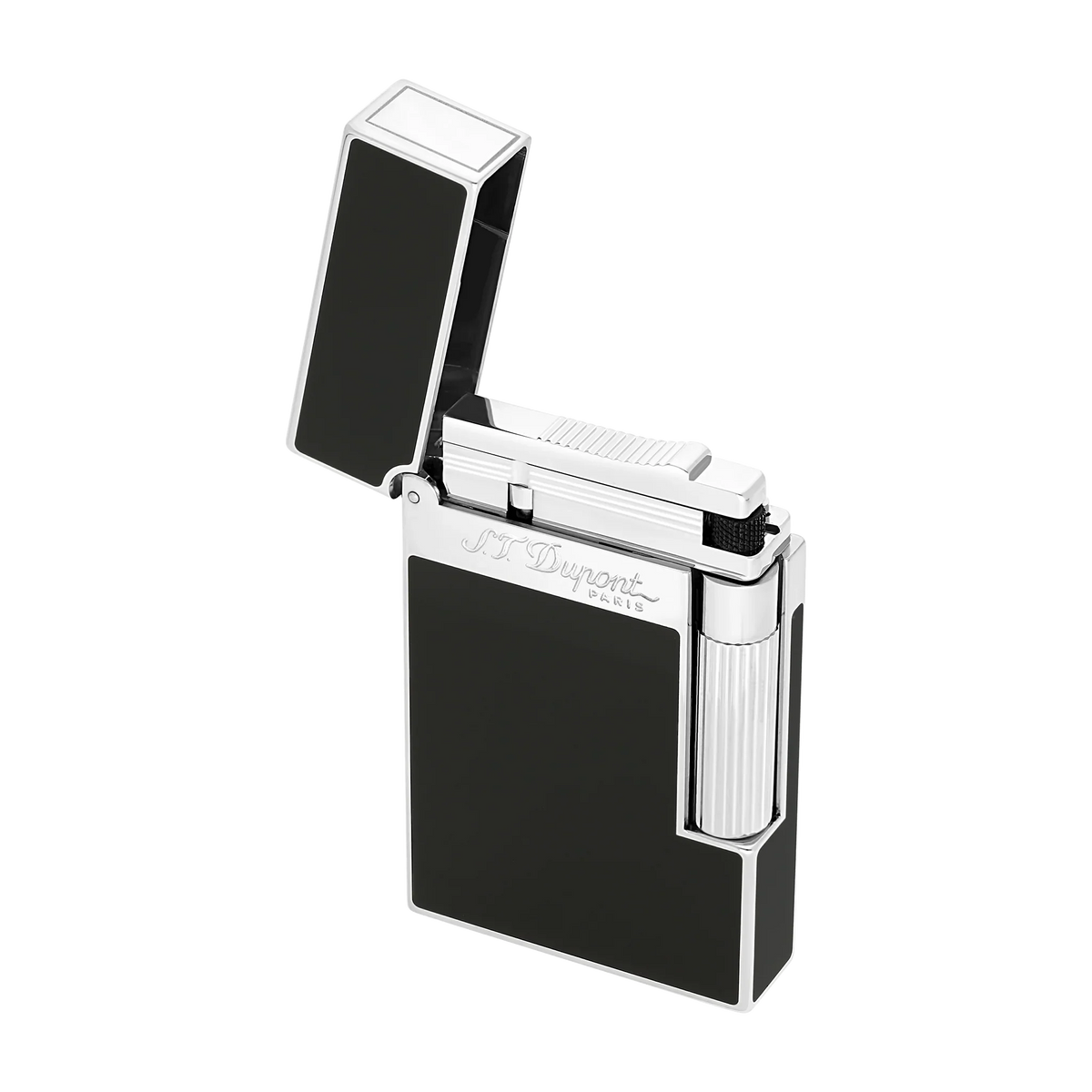 S.T. DUPONT LIGNE 2 BLACK LACQUERED PALLADIUM LIGHTER/BRIQUET 016296