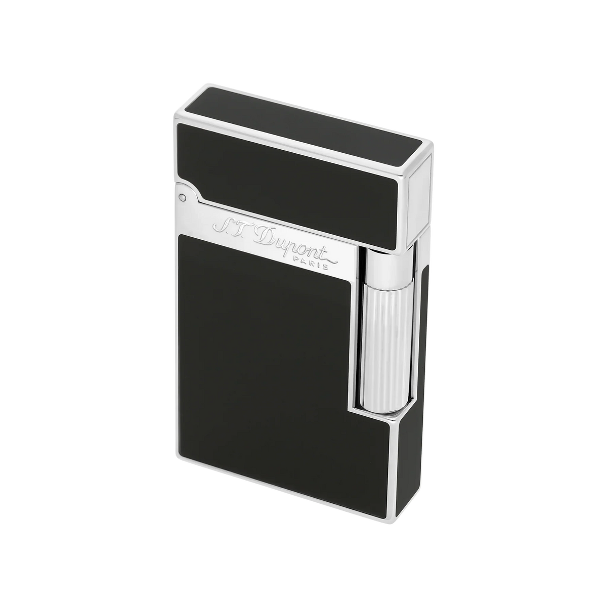 S.T. DUPONT LIGNE 2 BLACK LACQUERED PALLADIUM LIGHTER/BRIQUET 016296
