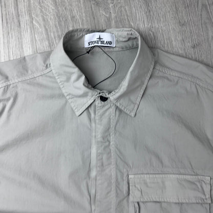 Stone Island 'Paracadute' Zip Overshirt - Pearl Grey