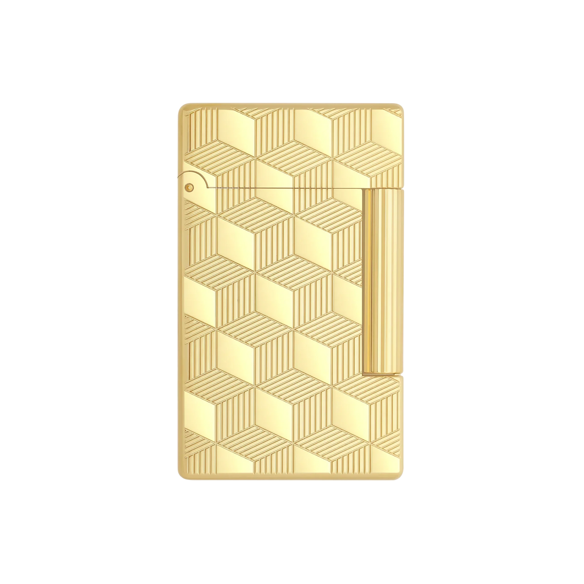 S.T. DUPONT Initial Cube Guilloche Golden Lighter/Briquet 020841