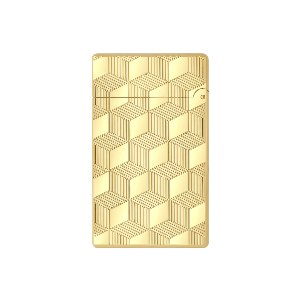 S.T. DUPONT Initial Cube Guilloche Golden Lighter/Briquet 020841