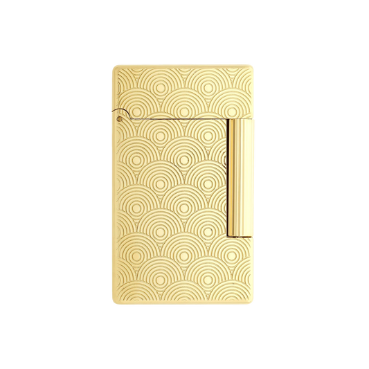 S.T. DUPONT Initial Cinetique Guilloche Golden Lighter/Briquet 020845