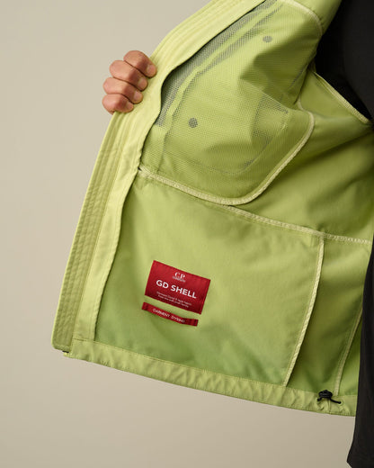 Cp Company Gd Shell Mixed Jacket In White Pear Green