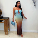 Load image into Gallery viewer, Ciara ombré maxi dress (Blue multi)