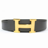 Load image into Gallery viewer, Hermes Buckle Reversible Belt Leather Constance Gold Vintage 70 Gray Black