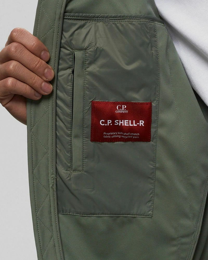 Cp Company S/S Goggle Soft Shell Jacket In Agave Green