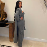Load image into Gallery viewer, Vogue jumpsuit/trench coat set (Grey)