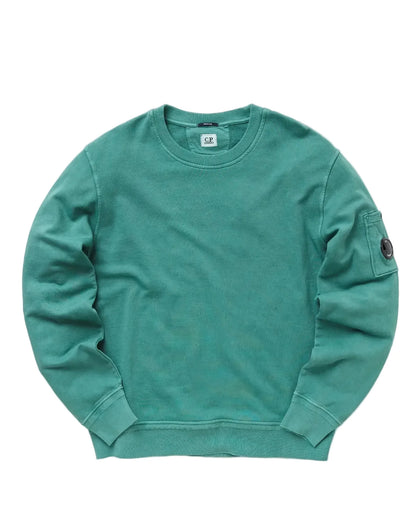 Cp Company Resist Dyed Lens Sweatshirt In Frosty Green