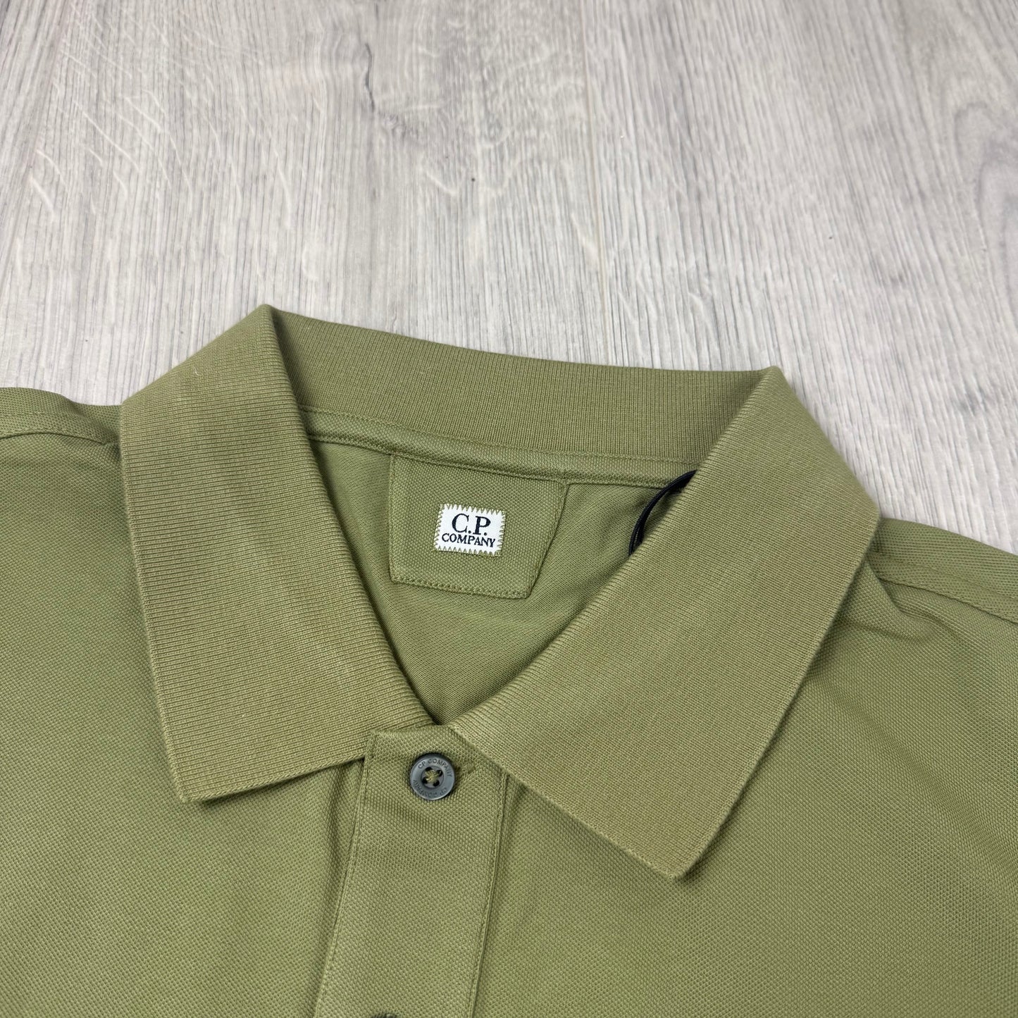 CP Company Piquet Polo Shirt - Dried Herb