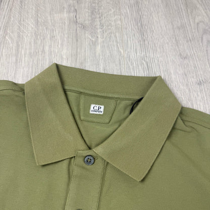 CP Company Piquet Polo Shirt - Dried Herb