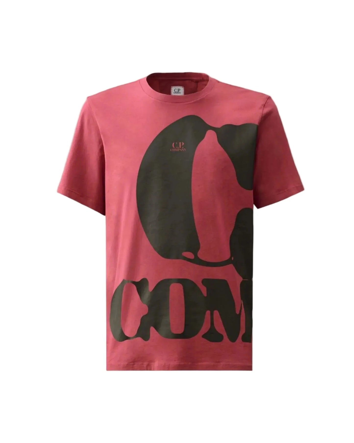 Cp Company 144A 30/1 Jersey Wrap Graphic Logo T-Shirt In Red Bud