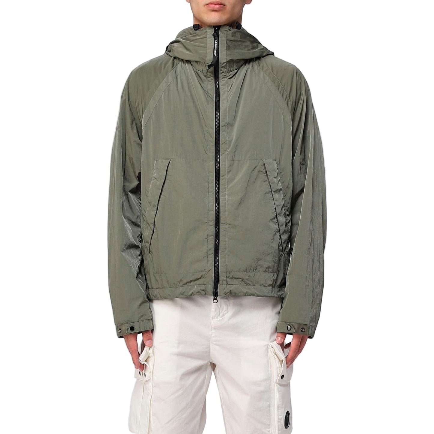Cp Company Goggle Hooded Chrome Jacket In Bronze Green