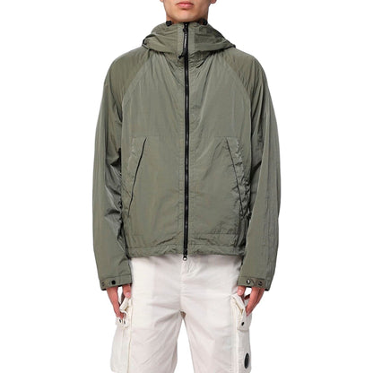 Cp Company Goggle Hooded Chrome Jacket In Bronze Green