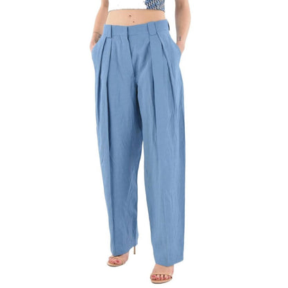 Stella McCartney Blue Linen Casual Pants