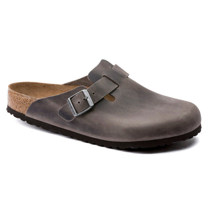 Unisex Boston Soft Footbed Oiled Leather  Iron Medium/Narrow