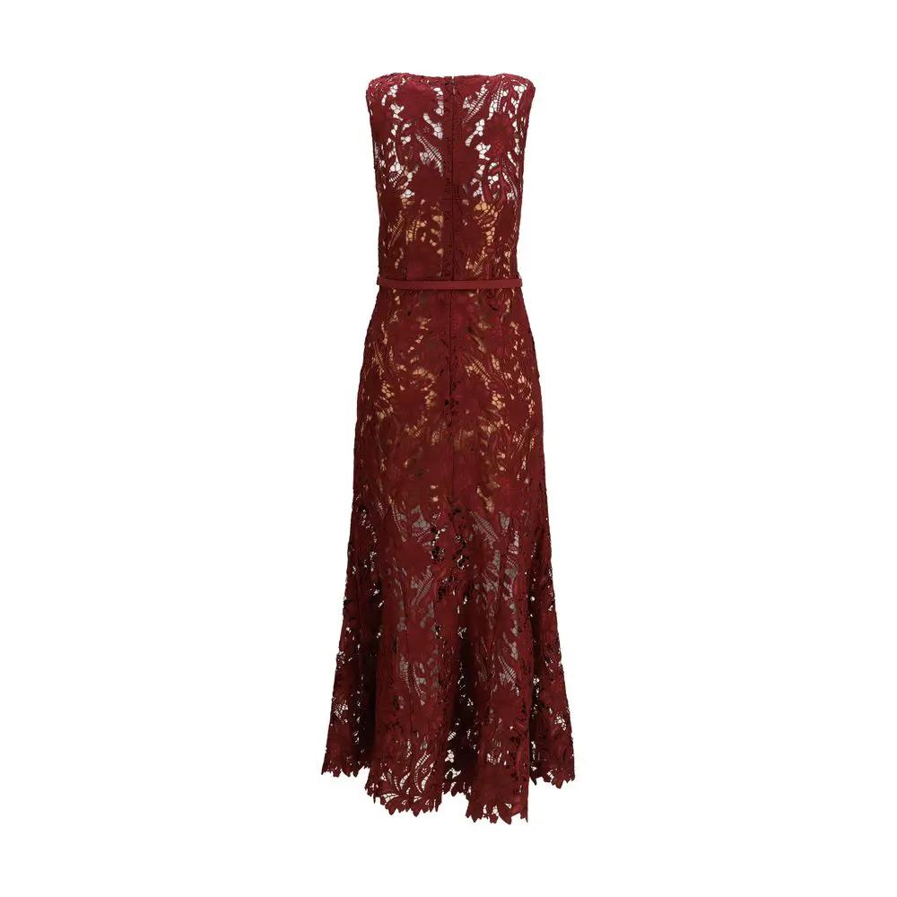 Self-Portrait Bordeaux Polyester Cocktail Dress