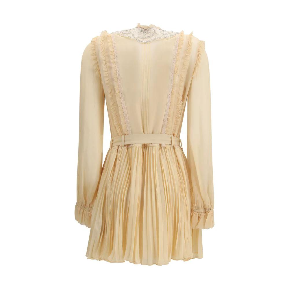 Self-Portrait Beige Viscose Casual Dress