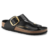 Load image into Gallery viewer, Women's Gizeh Big Buckle Natural Leather Patent High Shine Black Regular/Wide