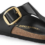 Load image into Gallery viewer, Women's Gizeh Big Buckle Natural Leather Patent High Shine Black Regular/Wide