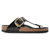 Load image into Gallery viewer, Women's Gizeh Big Buckle Natural Leather Patent High Shine Black Regular/Wide