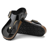 Load image into Gallery viewer, Women's Gizeh Big Buckle Natural Leather Patent High Shine Black Regular/Wide