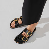 Load image into Gallery viewer, Women's Arizona Big Buckle Natural Leather Patent High Shine Black Medium/Narrow
