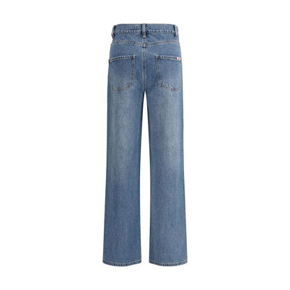 Self-Portrait Blue Cotton Straight-Leg Jeans