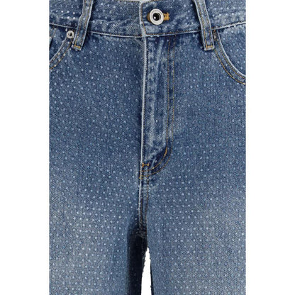 Self-Portrait Blue Cotton Straight-Leg Jeans