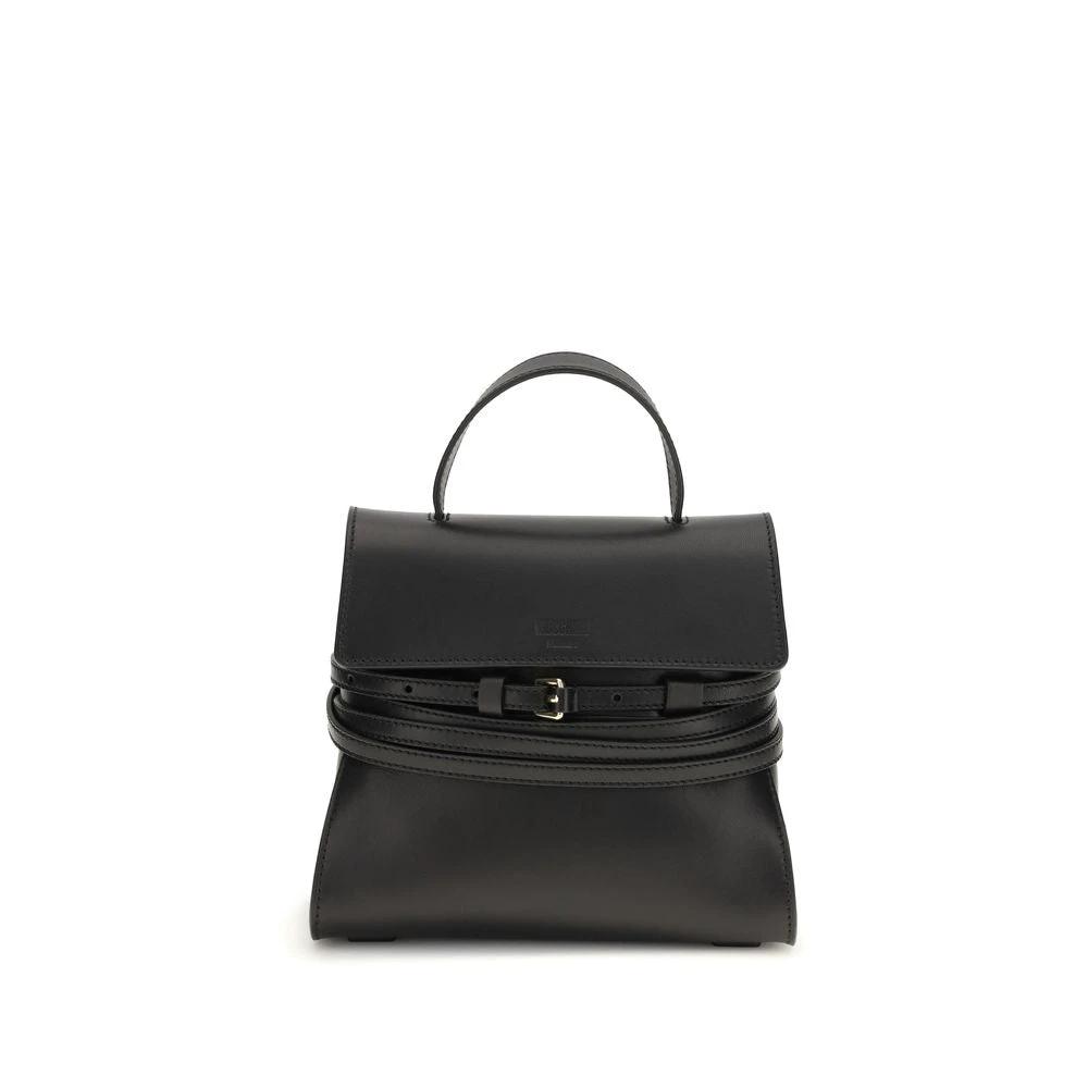 Moschino Black Calf Leather Bos Taurus Handbag