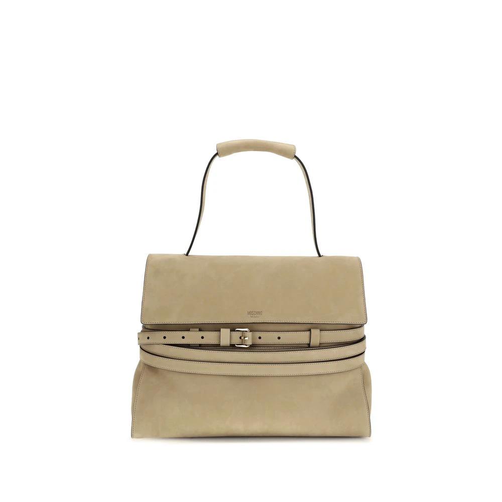 Moschino Beige Calf Leather Bos Taurus Handbag