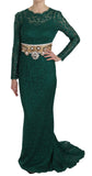 Load image into Gallery viewer, Dolce &amp; Gabbana Crystal Gold Belt Lace Sheath Gown Dress