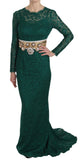 Load image into Gallery viewer, Dolce &amp; Gabbana Crystal Gold Belt Lace Sheath Gown Dress