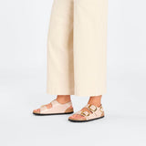 Load image into Gallery viewer, Women's Milano Big Buckle Natural Leather Patent High Shine New Beige Medium/Narrow
