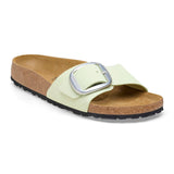 Load image into Gallery viewer, Unisex Madrid Big Buckle Natural Leather Patent Faded Lime Medium/Narrow
