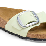Load image into Gallery viewer, Unisex Madrid Big Buckle Natural Leather Patent Faded Lime Medium/Narrow