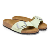 Load image into Gallery viewer, Unisex Madrid Big Buckle Natural Leather Patent Faded Lime Medium/Narrow