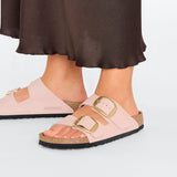 Load image into Gallery viewer, Women's Arizona Big Buckle Natural Leather Patent Soft Pink Medium/Narrow