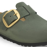 Load image into Gallery viewer, Women's Boston Big Buckle Nubuck Leather Thyme Medium/Narrow