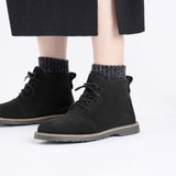 Load image into Gallery viewer, Uppsala Mid Shearling Suede Leather Regular/Wide Black