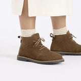 Load image into Gallery viewer, Uppsala Mid Shearling Suede Leather Regular/Wide Dark Tea