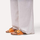 Load image into Gallery viewer, Women's Madrid Big Buckle Natural Leather Patent High-Shine Kurkuma