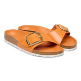 Load image into Gallery viewer, Women's Madrid Big Buckle Natural Leather Patent High-Shine Kurkuma