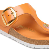 Load image into Gallery viewer, Women's Gizeh Big Buckle Natural Leather Patent High-Shine Kurkuma