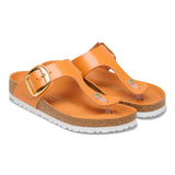 Load image into Gallery viewer, Women's Gizeh Big Buckle Natural Leather Patent High-Shine Kurkuma
