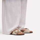 Load image into Gallery viewer, Women's Madrid Big Buckle Natural Leather Patent High-Shine Oyster Medium/Narrow