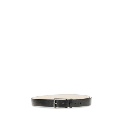 Brunello Cucinelli Black Calf Leather Bos Taurus Regular Belt