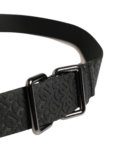 Dolce & Gabbana Men Black DG Logo Polyester Metal Buckle Belt